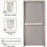 36 in. x 84 in. Fire-Rated Gray Right-Hand Flush Steel Prehung Commercial Door and Frame with Panic Bar and Hardware