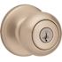 Kwikset Cove Satin Nickel Keyed Entry Door Knob featuring SmartKey Security and Microban Technology
