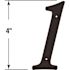 Prime-Line 4 in. House Number 1, Diecast, Black Finish