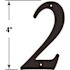 Prime-Line 4 in. House Number 2, Diecast, Black Finish