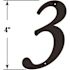 Prime-Line 4 in. House Number 3, Diecast, Black Finish