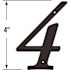 Prime-Line 4 in. House Number 4, Diecast, Black Finish