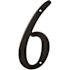 Prime-Line 4 in. House Number 6, Diecast, Black Finish