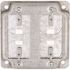 RACO 4 in. W Steel Metallic 2-Gang Two-Device Universal Exposed Work Square Cover with 6-in-1 Plates, 1-Pack