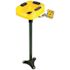 Speakman Optimus Pedestal-Mounted Eye and Face Emergency Wash with Plastic Bowl, Yellow
