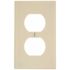 Leviton 1 Gang Duplex Device Receptacle Wallplate, Light Almond