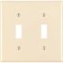 Leviton 2-Gang Light Almond Toggle Standard Plastic Wall Plate (1-Pack)