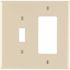 Leviton 2-Gang Light Almond 1-Toggle / 1-Decora/Rocker Nylon Midway/Midsize Wall Plate (1-Pack) PJ126-T