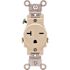 Leviton 20 Amp 250-Volt NEMA 6-20R 2-Pole Commercial Grade Single Straight Blade Receptacle, Light Almond
