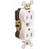 Leviton 15 Amp 125 V Commercial Grade Tamper Resistant Duplex Outlet/Receptacle, White (1-Pack) TCR15-W