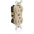 Leviton 15 Amp Tamper Resistant Side Wired Self Grounding Duplex Commercial Grade Outlet , Ivory