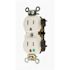 Leviton 15 Amp 125-Volt 2-Pole Hospital Grade Duplex Outlet Straight Blade, White