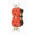 Leviton 15 Amp 125 V Hospital Grade Duplex Outlet/Receptacle, Red (1-Pack) 08200-HR
