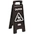 Rubbermaid Commercial Products 25 in. Black Plastic Multi-Lingual 2-Sided Caution Sign