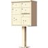 Florence USPS Delivery Pedestal Mounted vital Cluster Box Unit with 4 Mailboxes, 2 Parcel Lockers in Sandstone