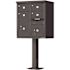 Florence USPS Delivery Pedestal Mounted vital Cluster Box Unit with 4 Mailboxes, 2 Parcel Lockers in Dark Bronze