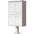Florence USPS Delivery Pedestal Mounted vital Cluster Box Unit with 4 Parcel Lockers in Postal Grey