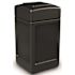 PolyTec 42 Gal. Black Square Trash Can with Open Top Lid