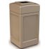 PolyTec 42 Gal. Beige Square Trash Can with Open Top Lid