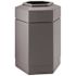 PolyTec 30 Gal. Gray Hex Trash Can with Open Top Lid