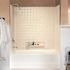 Swan 30 in. x 60 in. x 59.6 in. 3-Piece Square Tile Easy Up Adhesive Alcove Tub Surround in White