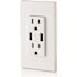 Leviton 3.6 Amp White USB Dual Type A In-Wall Charger with Duplex 15 Amp Tamper-Resistant Outlet T5632-W