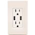 Leviton 3.6 Amp White USB Dual Type A In-Wall Charger with Duplex 15 Amp Tamper-Resistant Outlet T5632-W