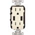 Leviton 15 Amp USB Charger/Tamper Resistant Duplex Receptacle, Light Almond