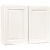 Hampton Bay Hampton 30 in. W x 12 in. D x 24 in. H Assembled Wall Bridge Kitchen Cabinet in Satin White with Shelf