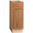 Hampton Bay Hampton 12 in. W x 24 in. D x 34.5 in. H Assembled Base Cabinet in Medium Oak