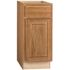 Hampton 15 in. W x 24 in. D x 34.5 in. H Assembled Base Kitchen Cabinet in Medium Oak with Ball-Bearing Drawer Glides