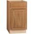 Hampton Bay Hampton 18 in. W x 24 in. D x 34.5 in. H Assembled Base Kitchen Cabinet in Medium Oak with Drawer Glides