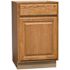 Hampton 21 in. W x 24 in. D x 34.5 in. H Assembled Base Kitchen Cabinet in Medium Oak with Ball-Bearing Drawer Glides