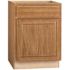 Hampton Bay Hampton 24 in. W x 24 in. D x 34.5 in. H Assembled Base Kitchen Cabinet in Medium Oak with Drawer Glides