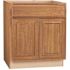 Hampton Bay Hampton 30 in. W x 24 in. D x 34.5 in. H Assembled Base Kitchen Cabinet in Medium Oak with Drawer Glides