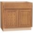 Hampton Bay Hampton 36 in. W x 24 in. D x 34.5 in. H Assembled Base Kitchen Cabinet in Medium Oak with Drawer Glides