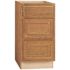 Hampton Bay Hampton 18 in. W x 24 in. D x 34.5 in. H Assembled Drawer Base Kitchen Cabinet in Medium Oak with Drawer Glides