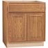 Hampton Bay Hampton 30 in. W x 24 in. D x 34.5 in. H Assembled Sink Base Kitchen Cabinet in Medium Oak