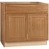 Hampton Bay Hampton 36 in. W x 24 in. D x 34.5 in. H Assembled Sink Base Kitchen Cabinet in Medium Oak