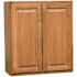Hampton Bay Hampton 27 in. W x 12 in. D x 30 in. H Assembled Wall Kitchen Cabinet in Medium Oak