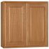 Hampton Bay Hampton 30 in. W x 12 in. D x 30 in. H Assembled Wall Kitchen Cabinet in Medium Oak