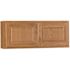 Hampton Bay Hampton 36 in. W x 12 in. D x 15 in. H Assembled Wall Bridge Kitchen Cabinet in Medium Oak without Shelf