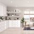 Hampton Bay Hampton 12 in. W x 24 in. D x 34.5 in. H Assembled Base Kitchen Cabinet in Satin White with Drawer Glides