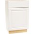 Hampton Bay Hampton 21 in. W x 24 in. D x 34.5 in. H Assembled Base Kitchen Cabinet in Satin White with Ball-Bearing Glides
