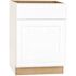 Hampton Bay Hampton 24 in. W x 24 in. D x 34.5 in. H Assembled Base Kitchen Cabinet in Satin White with Drawer Glides