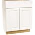 Hampton Bay Hampton 27 in. W x 24 in. D x 34.5 in. H Assembled Base Kitchen Cabinet in Satin White with Ball-Bearing Glides