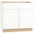 Hampton Bay Hampton 36 in. W x 24 in. D x 34.5 in. H Assembled Base Kitchen Cabinet in Satin White with Drawer Glides