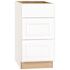 Hampton Bay Hampton 18 in. W x 24 in. D x 34.5 in. H Assembled Drawer Base Kitchen Cabinet in Satin White with Drawer Glides