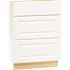 Hampton Bay Hampton 24 in. W x 24 in. D x 34.5 in. H Assembled Drawer Base Kitchen Cabinet in Satin White with Drawer Glides