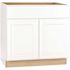 Hampton Bay Hampton 36 in. W x 24 in. D x 34.5 in. H Assembled Sink Base Kitchen Cabinet in Satin White